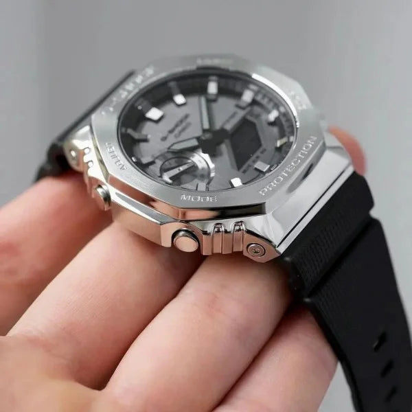 GM2100 METAL SILVER-BLACK WATCH